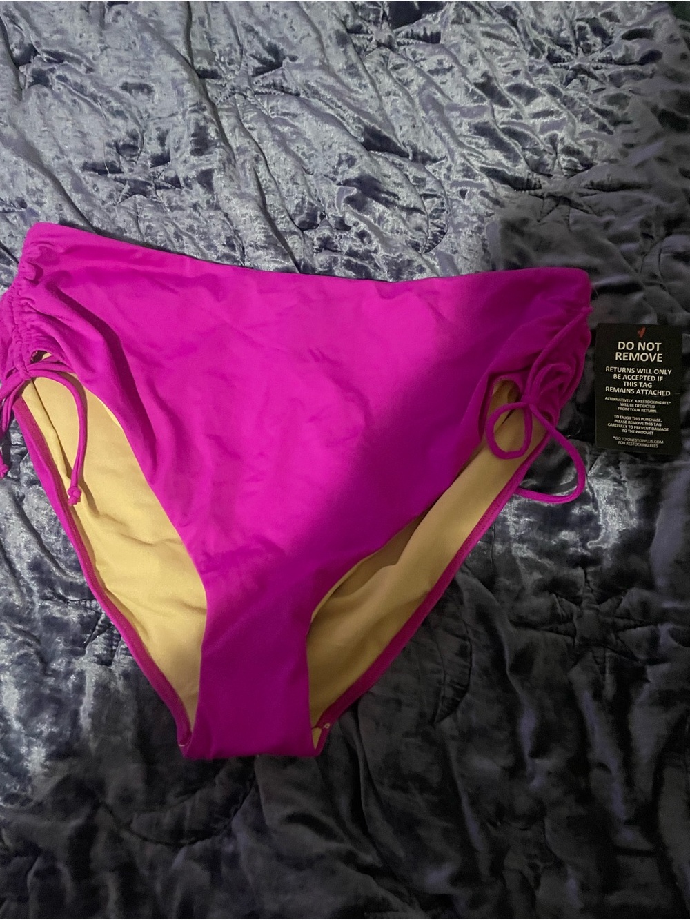 Swimsuits For All Magenta Trim Swim Top with Cream Lining